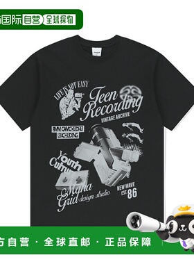 韩国直邮MAHAGRID街头潮牌24年新款美式复古校园休闲T恤MG2EMMT53