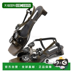 纹理皮革橄榄色 韩国直邮Cecilie 凉鞋 ARNA 4.24FTW3001 Bahnsen