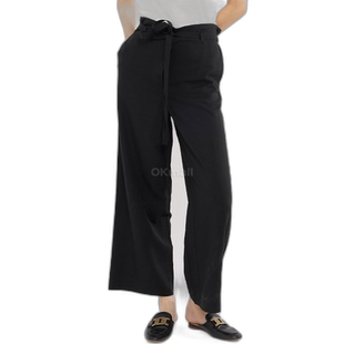 韩国直邮TOTEME 流体系带腰长裤(243-WRB0201-FB0193 001) 休闲裤