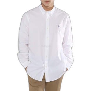 韩国直邮Polo Ralphlauren长袖衬衫男白色朴叙俊同款710867364002