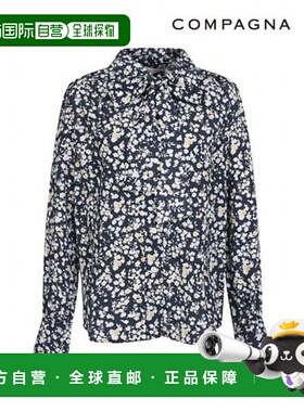 韩国直邮compagna 碎花印花系带上衣_CACS2-WRB110长袖雪纺衫