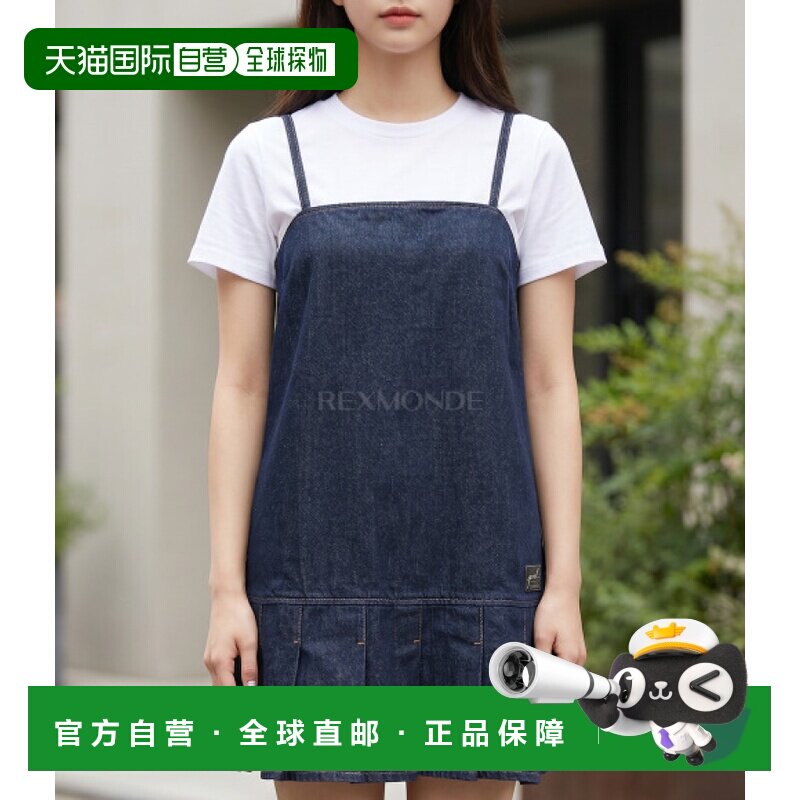 韩国直邮GANNI 牛仔吊带迷你连衣裙 (J1622 077) 一块背带裙A字裙