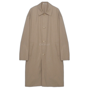 韩国直邮AURALEE FINX 硬捻华达呢苏田领大衣（A23SC01FB 米色青