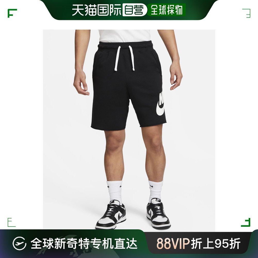 韩国直邮NIKE男士短裤M NK CLUB ALUMNI HBR FT SHORT- BLACK/W