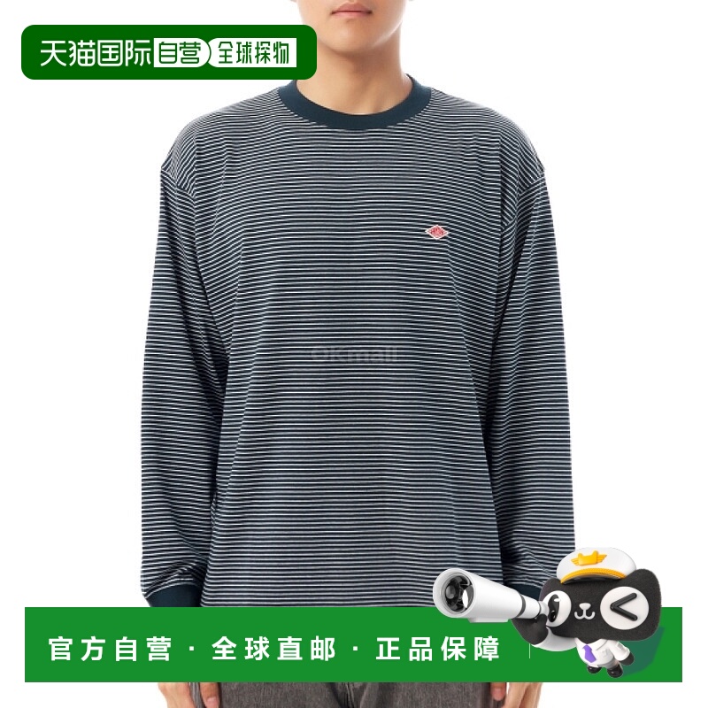 韩国直邮DANTON 长袖条纹T恤 (DTC0200-TCB 绿色
