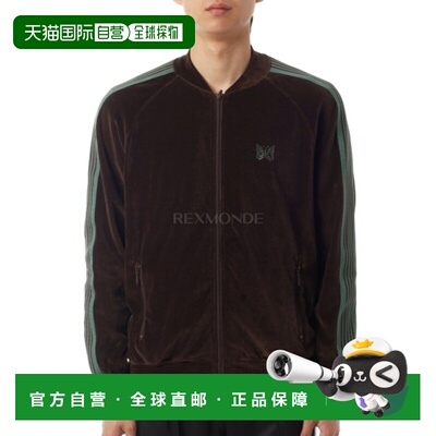 韩国直邮NEEDLES 罗纹领运动外套 C/PE 丝绒 - 棕色 (SX413) 夹克