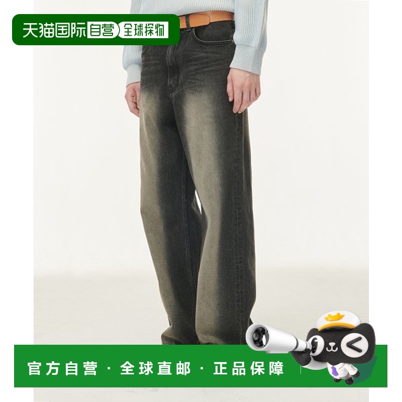 韩国直邮SATUR设计师款大气简约日常休闲个性牛仔裤SA241UDP17BK