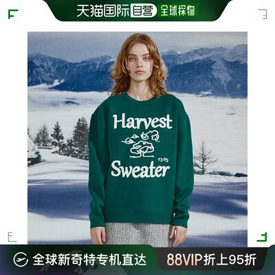 韩国直邮[23.65]HARVEST KNIT GREEN宽松毛衣针织衫绿色