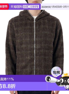 韩国直邮OUR LEGACY全拉链连帽Dorf格纹毛茸茸外套M4256FD