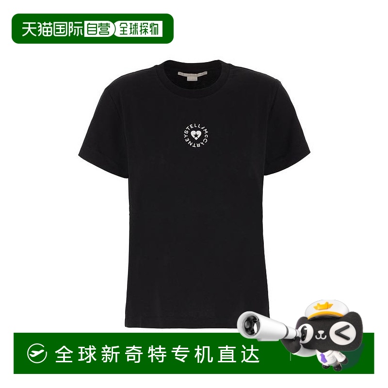 韩国直邮STELLA MCCARTNEY24SS短袖T恤女6J02733SPY53 1000 BLACK