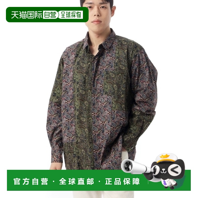 韩国直邮Engineered Garments 组合短领衬衫橄榄色/黑色棉质佩斯