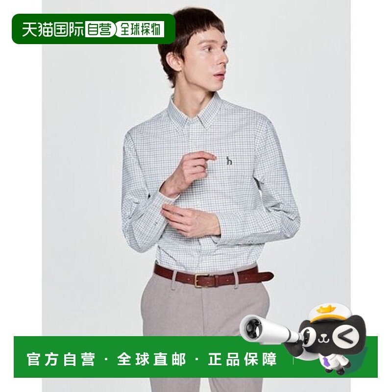 韩国直邮HAZZYS 赫奇斯绿色窗格男士衬衫 (HZSH5C402E2)