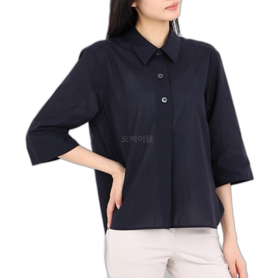 韩国直邮Margaret Howell 三粒扣衬衫 - 黑色 (WOSH0274S24FXT 黑