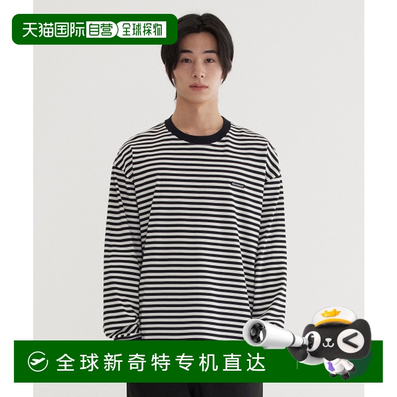 韩国直邮COVERNAT 男士T恤CO2501LT02BK BASIC STRIPE LONG SLEEV