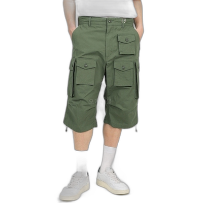 韩国直邮Engineered Garments FA 短裤 C - 橄榄色棉质防撕裂裤 (