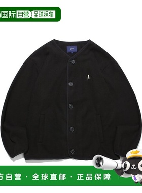 韩国直邮YALE WARM UP NO COLLOR FLEECE CARDIGAN BLACK开衫YC8J