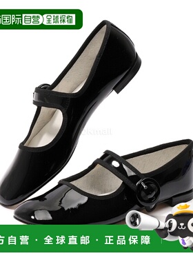 韩国直邮Repetto休闲鞋女款黑色亮面方头柔韧舒适耐穿V4141V410