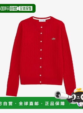 韩国直邮LACOSTE (女装）25FW 电缆圆领开衫 AF092E-55N 240（红
