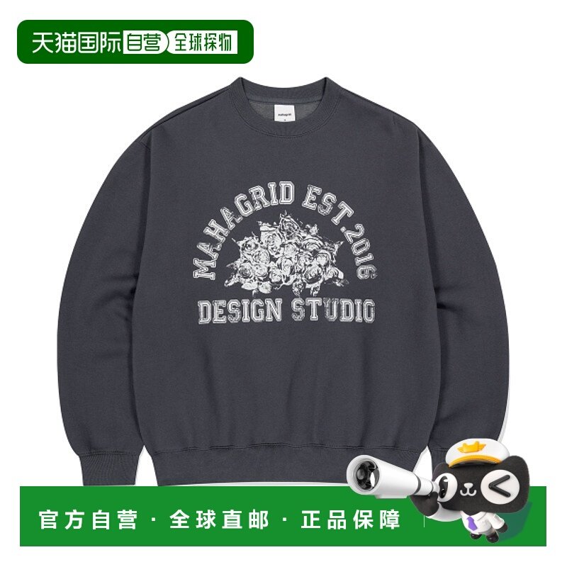 韩国直邮MAHAGRID 男士卫衣MG2EFMM454ACH ROSE VARSITY SWEATSHI