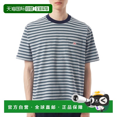 韩国直邮DANTON 短袖口袋条纹T恤（DTC0198-TCB 蓝色）男装