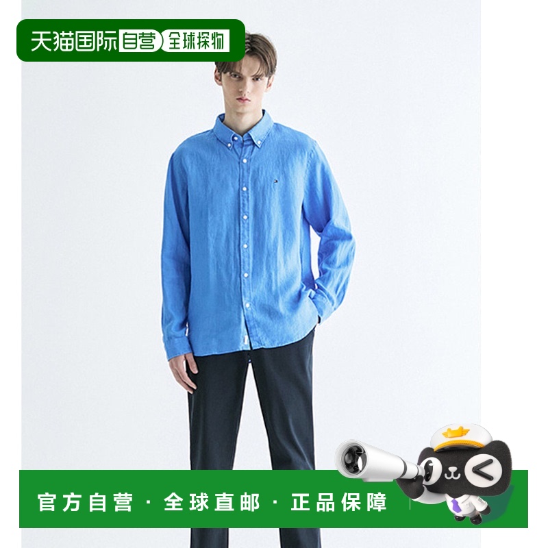 韩国直邮TOMMY HILFIGER 男士男衬衫T12E1WSH110MT2C30亚麻麻衬衫