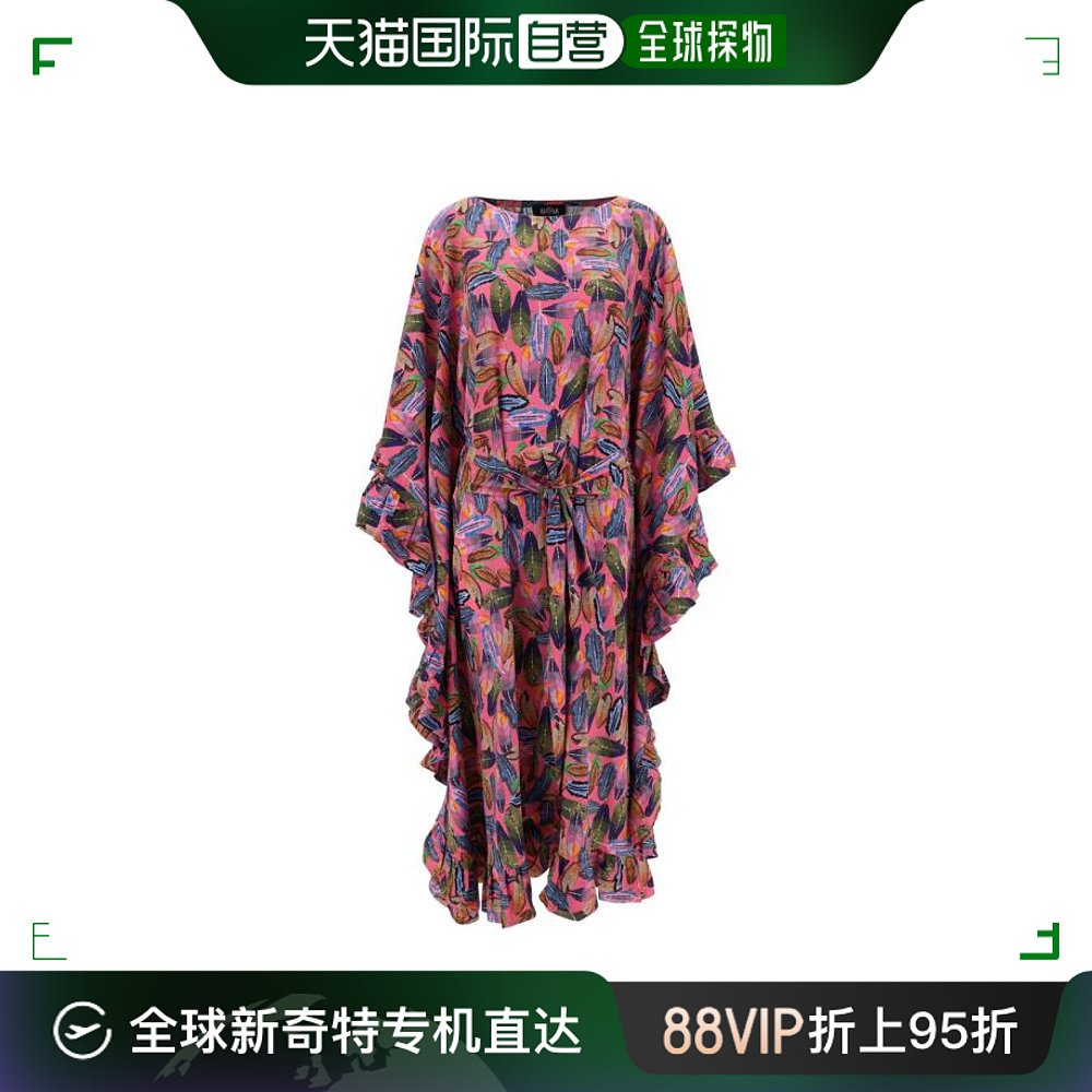 韩国直邮ELLA24SS中长连衣裙女PDR275CPRINT PIUMEROSAPIUME ROSA 女装/女士精品 连衣裙 原图主图