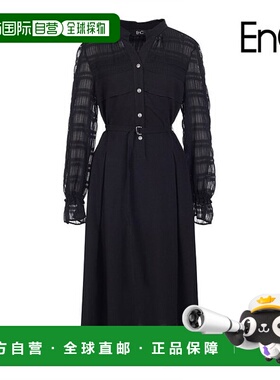 韩国直邮EnC [ENC] 镶边领透视彩色连衣裙_ENOW33802WBK