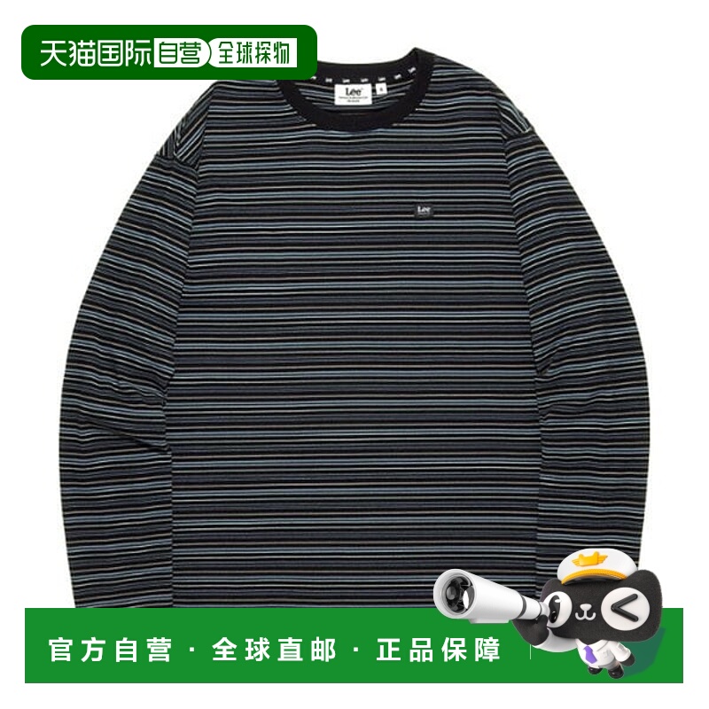 韩国直邮LEE LE2503LT09BK 黑色 LE2503LT09BK 软羊毛条纹 T 恤