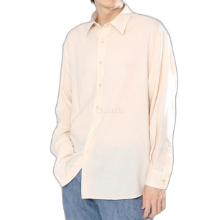 AURALEE 透气羊毛 VIYELLA 长袖衬衫 (A23AS03VT 象牙白)