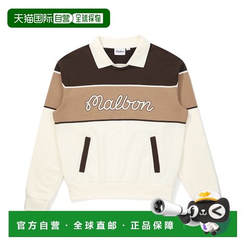 韩国直邮MALBON GOLF 女士Polo衫  Collared Striped Swearshirt M