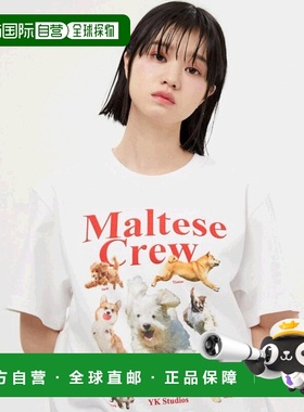 韩国直邮WAIKEI韩国小众设计师狗狗图案时尚日常T恤YK23HSTS02