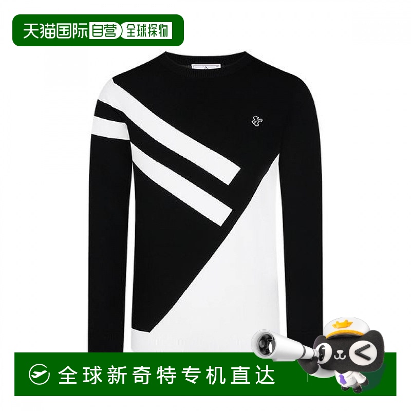 1h可退 韩国直邮路易卡斯特尔男士前面提花后面简约圆领毛衣