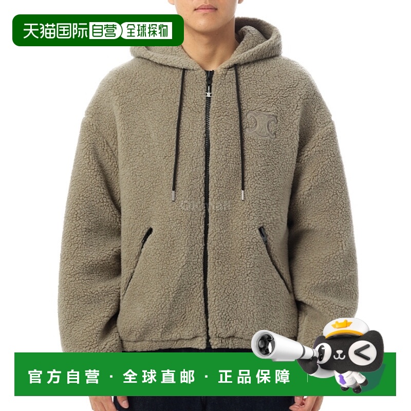 韩国直邮CELINE 羊毛和棉质连帽夹克 (RV0SC0T87 02BL) 兜帽/拉链