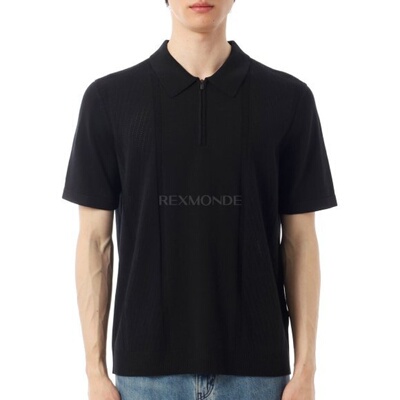韩国直邮J.LINDEBERG Remy Structure Zip Knit Polo (FMKW15270-
