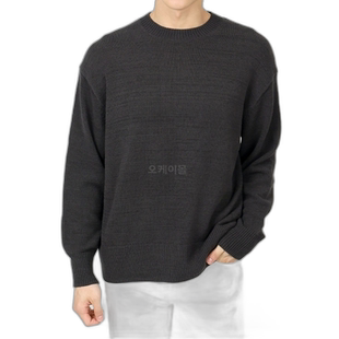 韩国直邮STUDIO NICHOLSON CORDE 5GG 圆领毛衣 - 沥青色 (1112)