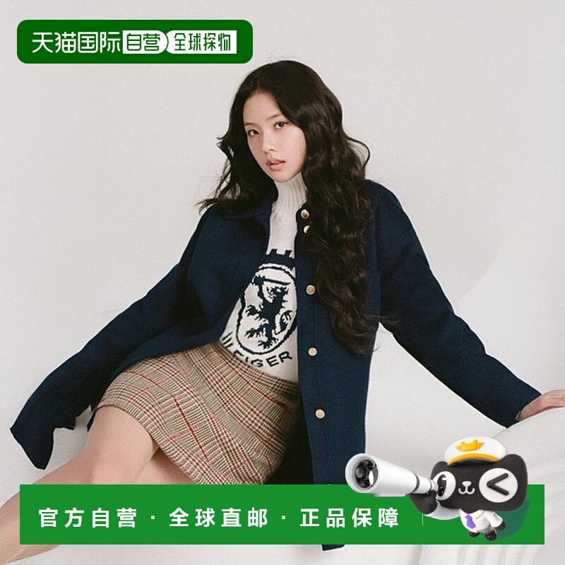 韩国直邮TOMMY HILFIGER 羊毛混纺图案圆领毛衣 T22F7KTO061WT1Z0