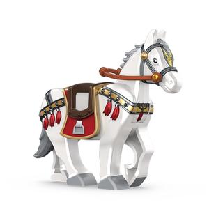 迪库积木三国小侠战马盲盒系列名马的卢英雄武将坐骑男孩益智拼装