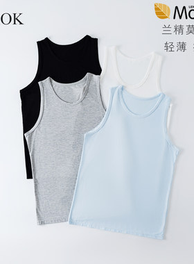 青少年夏季薄款白黑色背心大码