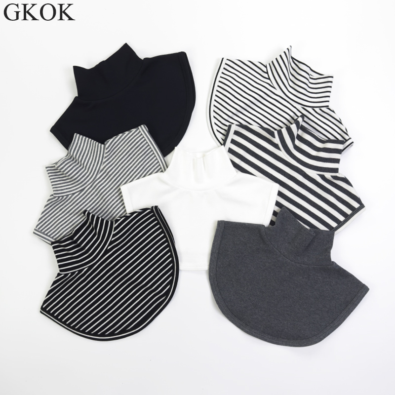 儿童秋冬厚棉假领子高领护脖