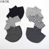 秋冬儿童高领上衣领子女童男童厚棉黑白色保暖防寒保暖护脖假领子