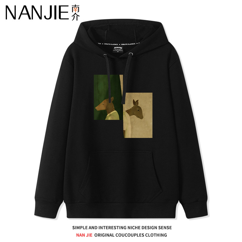 oversize卫衣男女秋季美式潮牌大码宽松不一样情侣装慵懒风外套