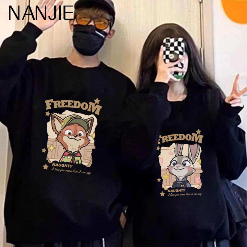 疯狂动物城情侣装卫衣圆领2025新款秋冬超火高级感朱迪尼克长袖潮