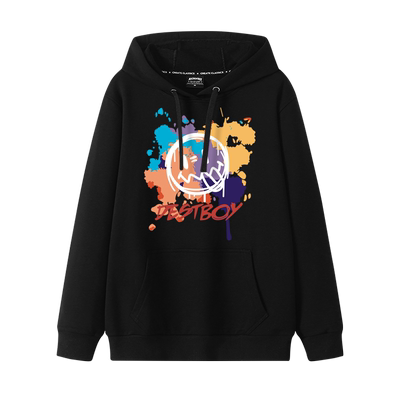 黑色连帽卫衣加绒加厚冬季外套潮