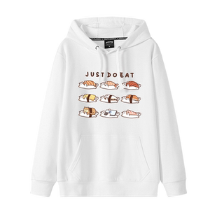 周深同款衣服日系猫咪白色连帽卫衣女春秋款宽松慵懒风chic外套秋