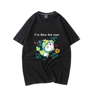 宋亚轩同款t恤女短袖机器猫情侣装设计感叮当猫联名半袖宽松纯棉