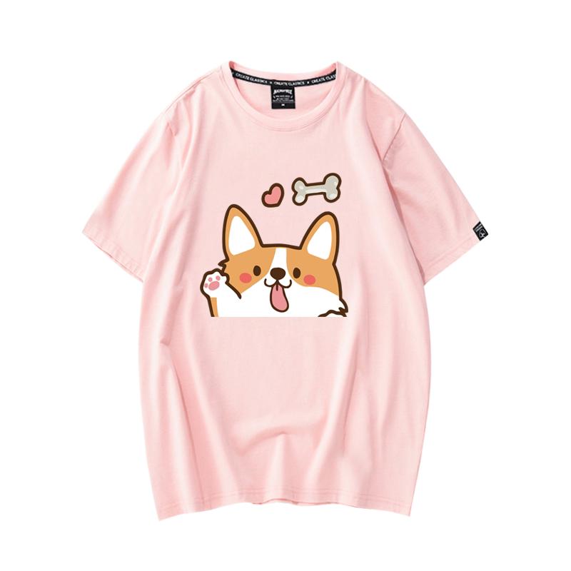 柴犬卡通短袖T恤女可爱甜美上衣