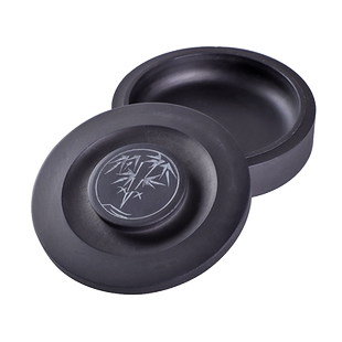 华济文房四宝学生初学者成人加厚刻花砚台毛笔书法套装螺纹砚砚台4寸5寸6寸初学入门磨墨盘带盖墨池翕砚清仓