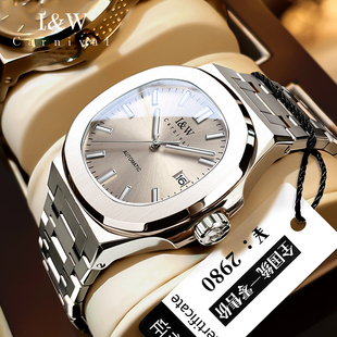 潮男款 全自动机械表氚气鹦鹉螺正品 简约手表 iw爱沃驰手表男士 新款