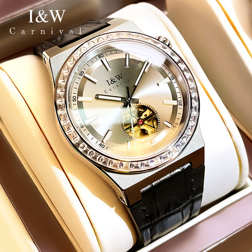 官方正品iw镂空男士机械表