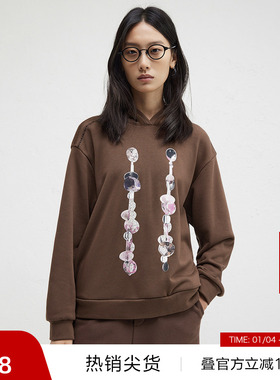 【播奥莱】播商场同款Houzichao联名印花冬新连帽卫衣BDR4VD3992